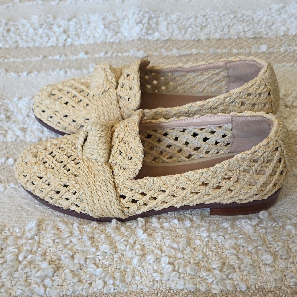 Women's Woven Slip-On Loafers - Bibi Lou Anthropologie Raffia Size 38 - Picture 8 of 15